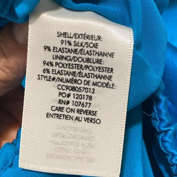 Alice + Olivia Bright blue twist tie silk blouse - Picture 8 of 9